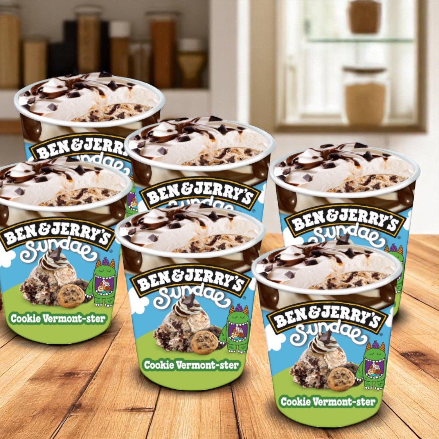 Ben & Jerry's Ice Cream, Cookie Vermont-Ster, Sundae-14.4 FL Oz- 6 Cases