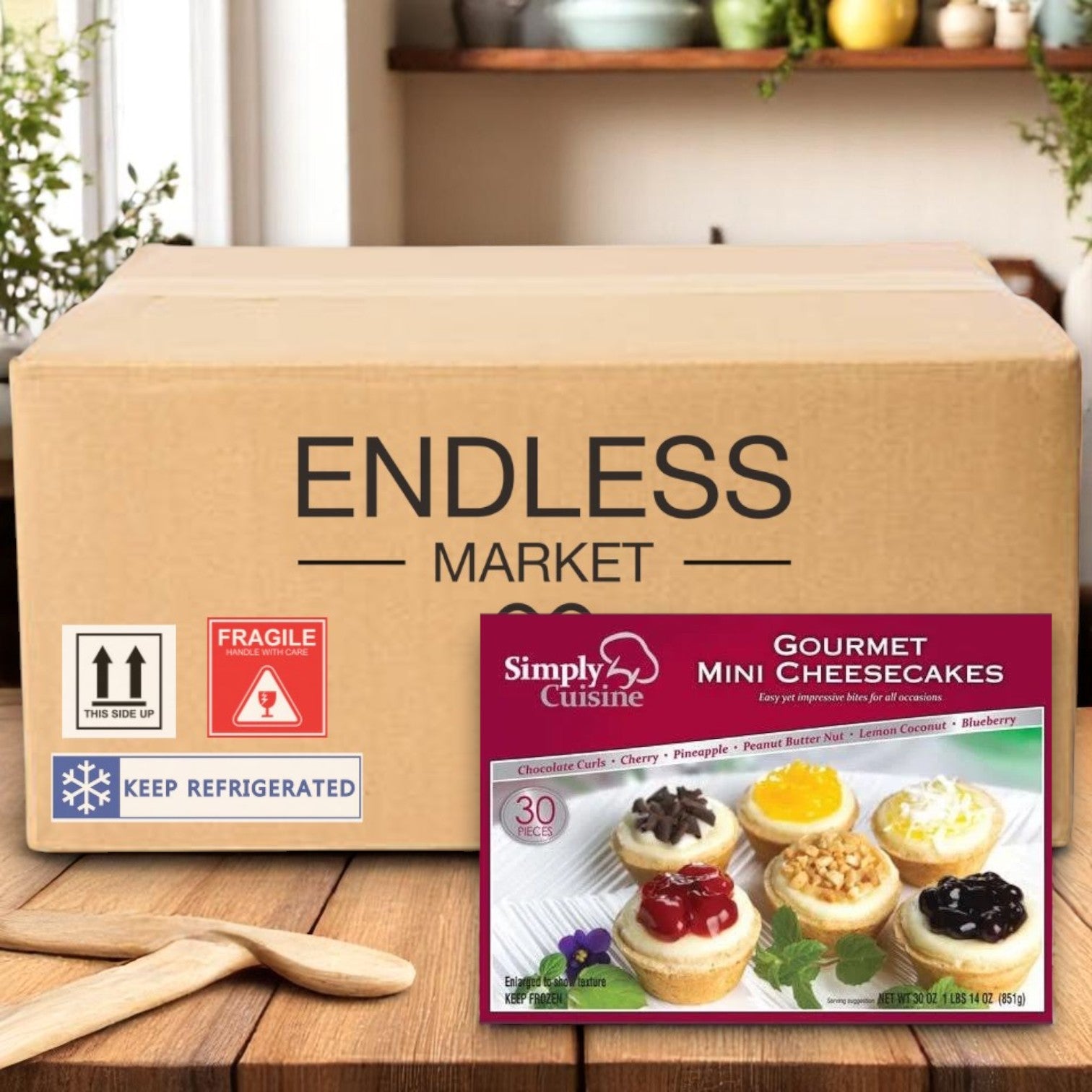 Cuisine Innovations Mini Assorted Cheesecakes, 30 Count- 1 Box