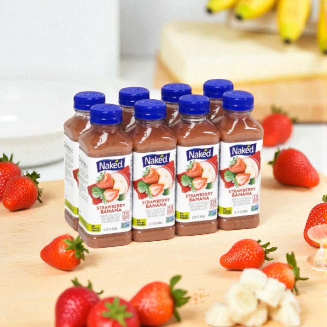 Strawberry Banana Naked Juice Drink-15.2 Oz-8 Count- 1 Case