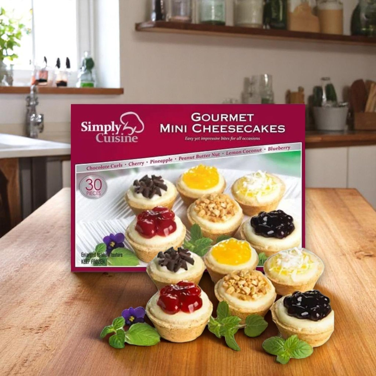 Cuisine Innovations Mini Assorted Cheesecakes, 30 Count- 1 Box