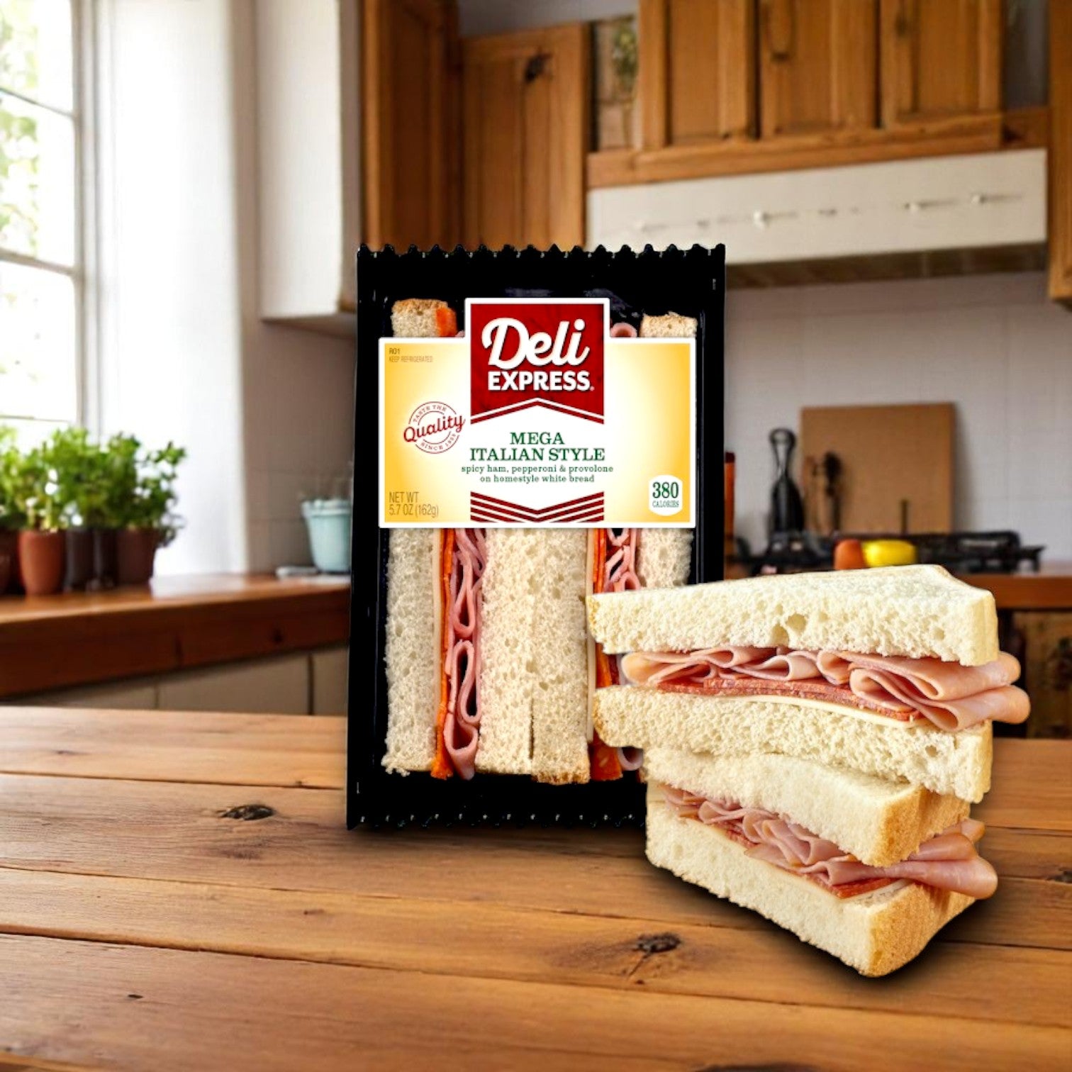 Deli Express Mega Italian Style Sandwich Wedge – 5.7 oz (Individually Wrapped)