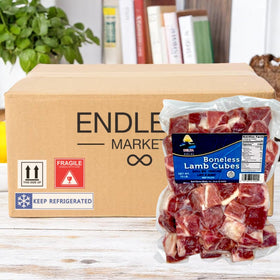 Boneless Lamb Cubes, 1-1.5", Halal, Australia-10 Ibs- 1 Case