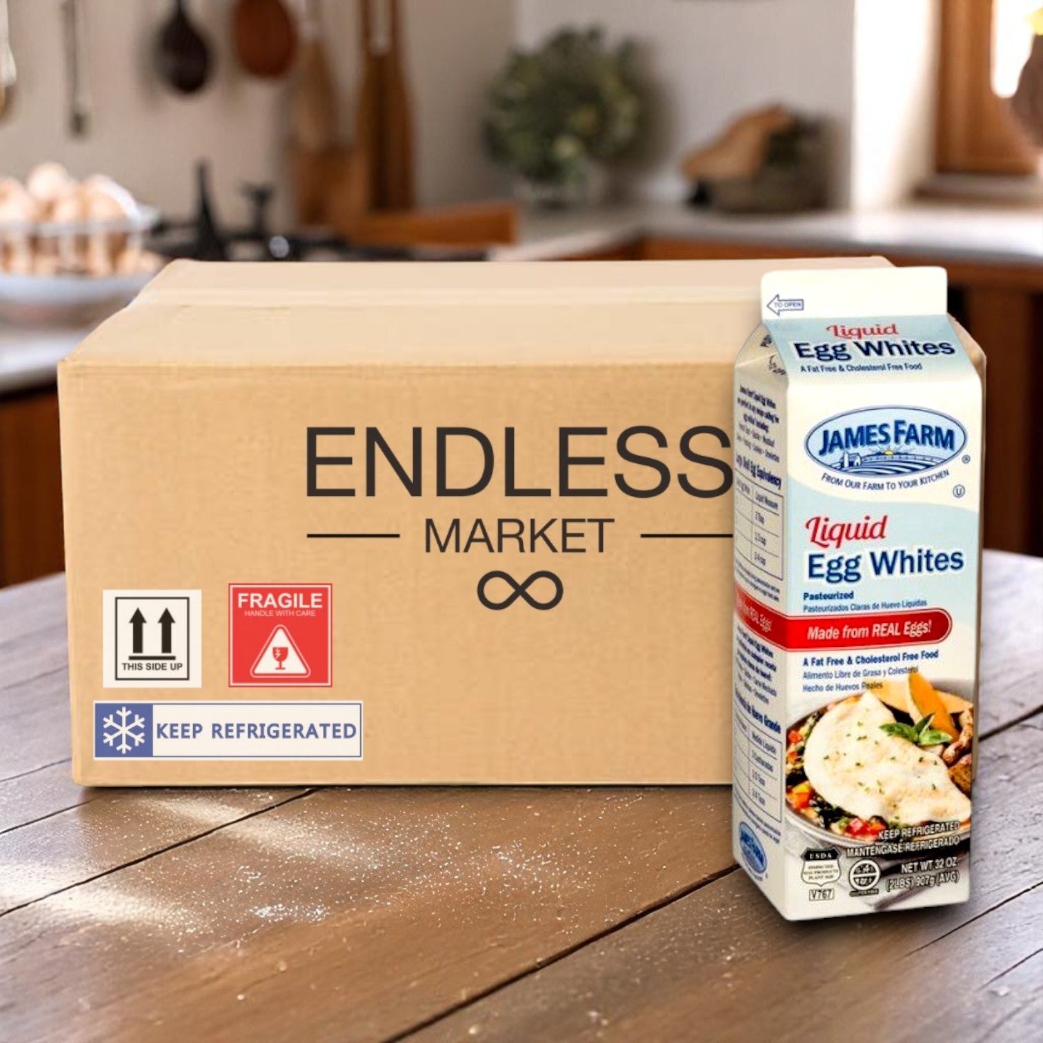 James Farm Egg Whites – 2 lb Carton (Case of 15)