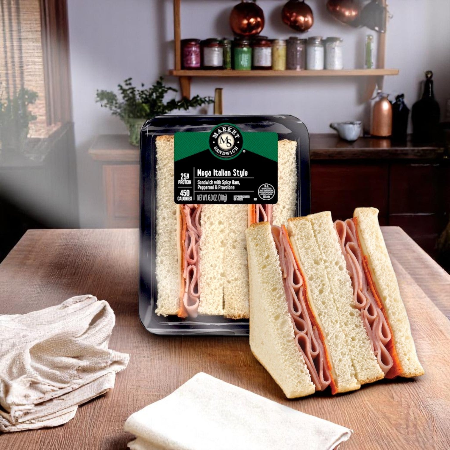Market Mega Italian Style Sandwich Wedge – 6 oz (8 Per Case)