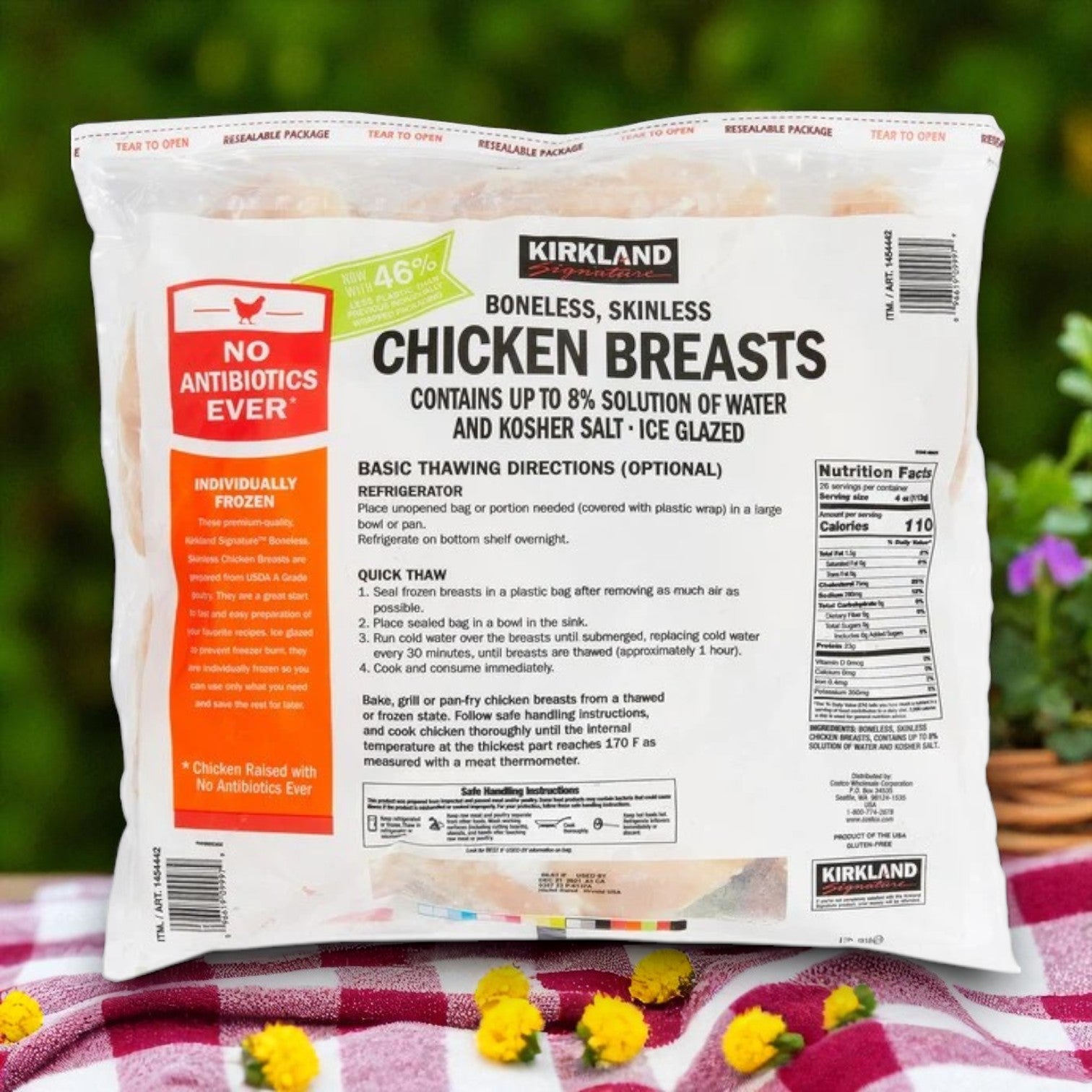 Kirkland Signature Boneless Skinless Chicken Breasts – 6.5 lbs Each, 3 Pack (19.5 lbs Total)