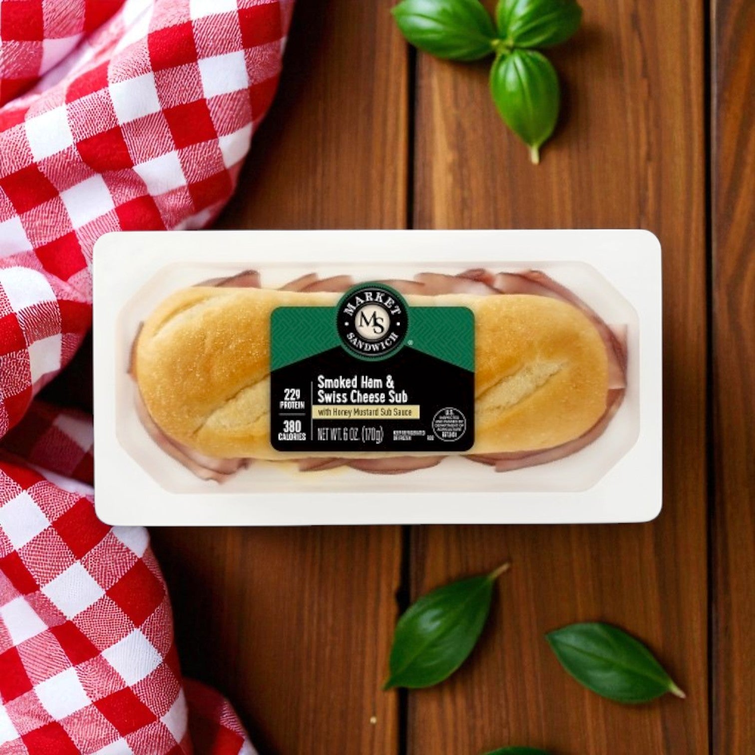 Market Sandwich Combo – 4 Turkey & Cheese Wedge Sandwiches (5 oz) + 4 Smoked Ham & Swiss Subs (6 oz), 8 Individually Wrapped Sandwiches