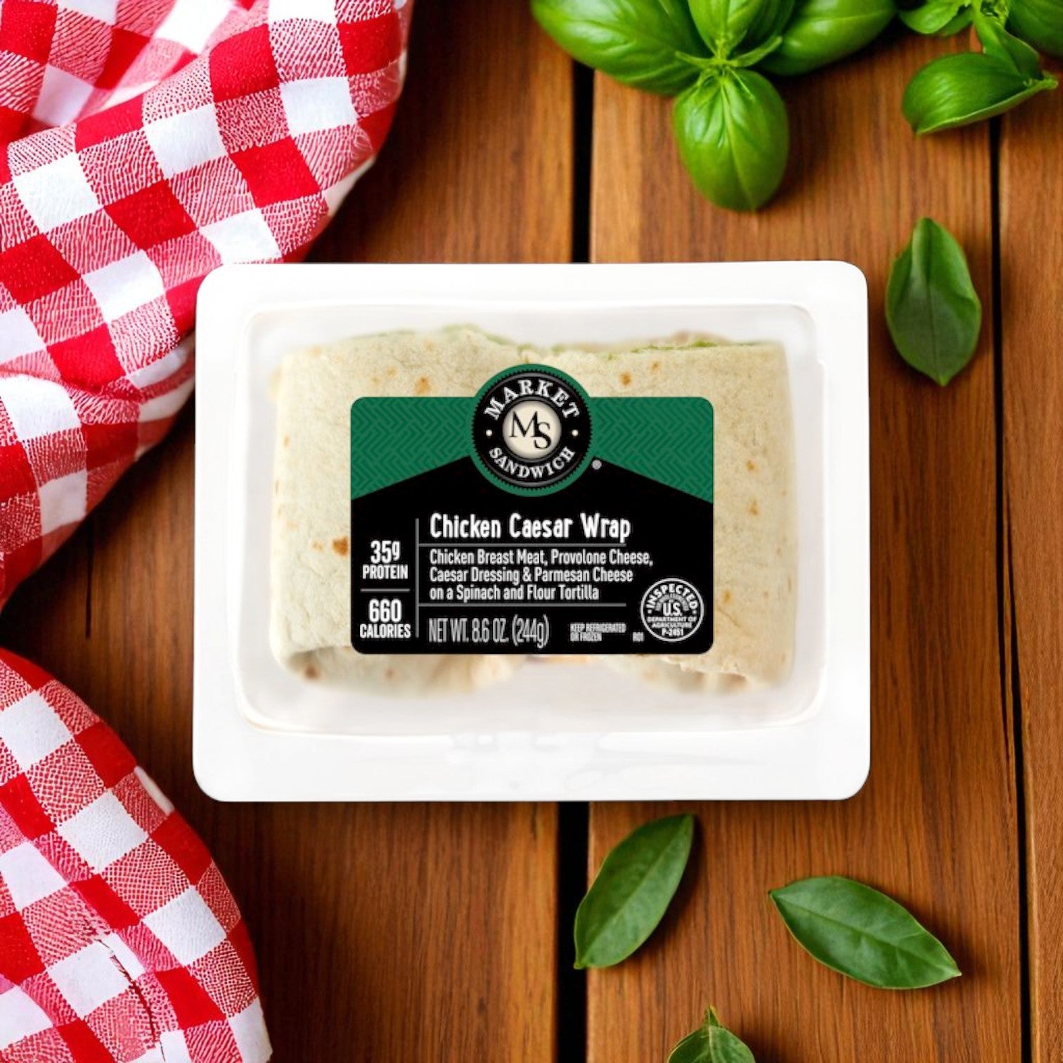8-Pack Market Sandwich Variety – 4 Chicken Caesar Wraps (8.6 oz) + 4 Turkey & Provolone Subs (6 oz)