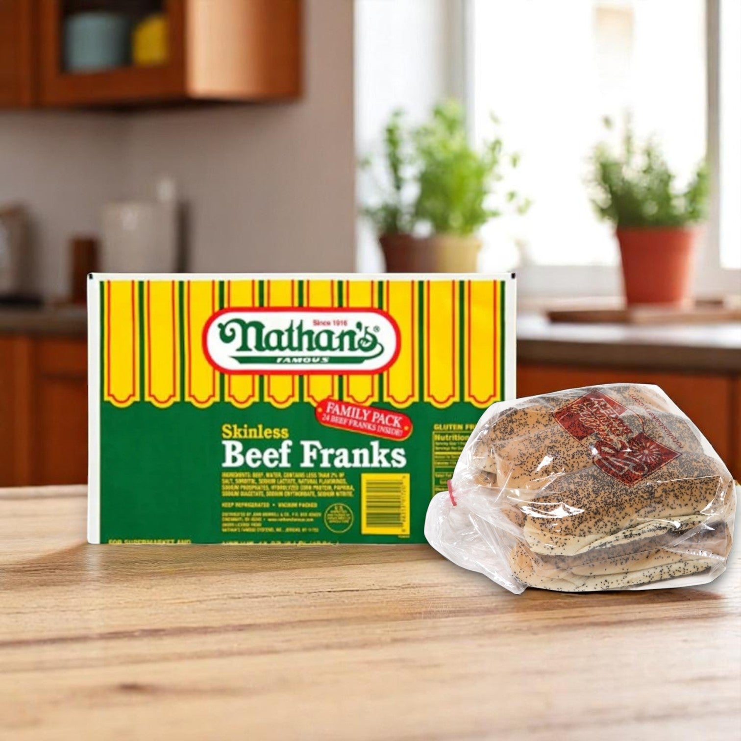 Nathan’s Famous Hot Dog Kit – The Ultimate Backyard BBQ Bundle -25 Pack Combo