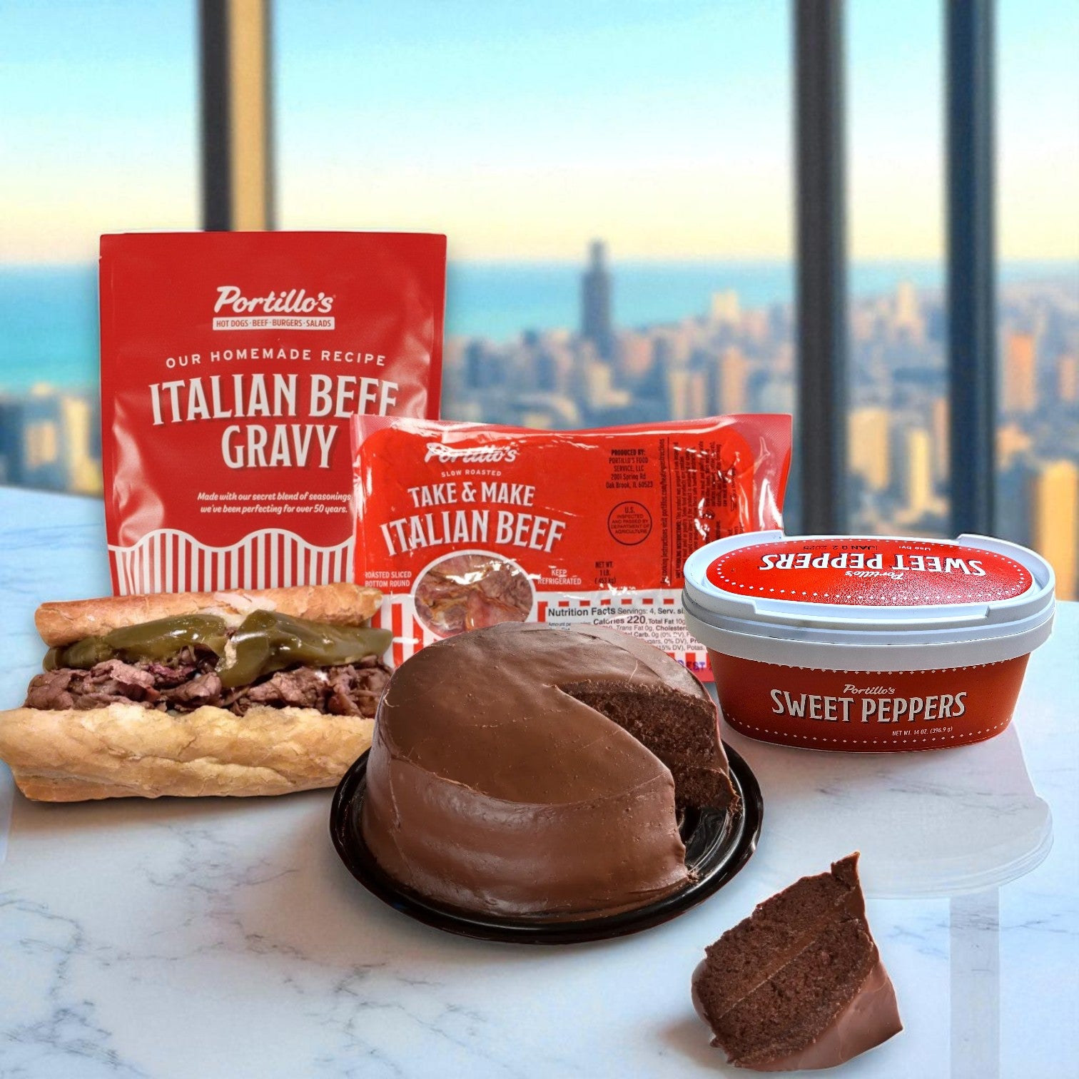 Portillo’s Italian Beef & Chocolate Cake Bundle – A True Chicago Classic!