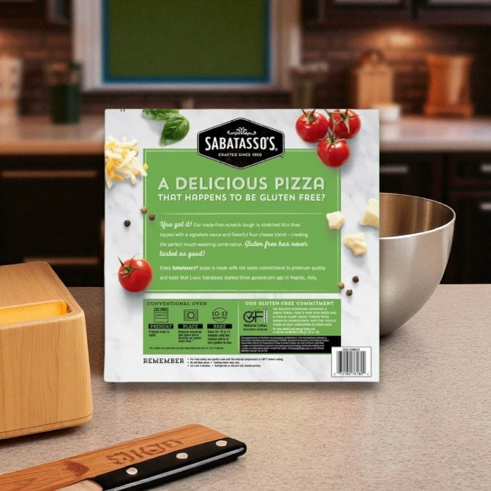 Sabatasso's Gluten-Free Four Cheese Pizza- 1 Pack- 3 Total Pizzas