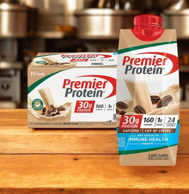 Premier Protein 30g High Protein Shake, Café Latte 11 FL Oz, 15 Pack-1 Case