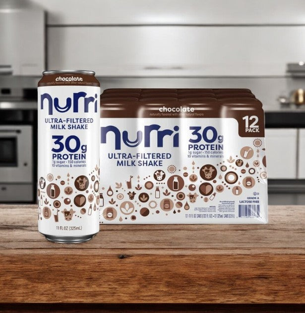 Nurri 30g Protein Shake, Chocolate, 11 FL OZ, 12 Pack- 1 Case