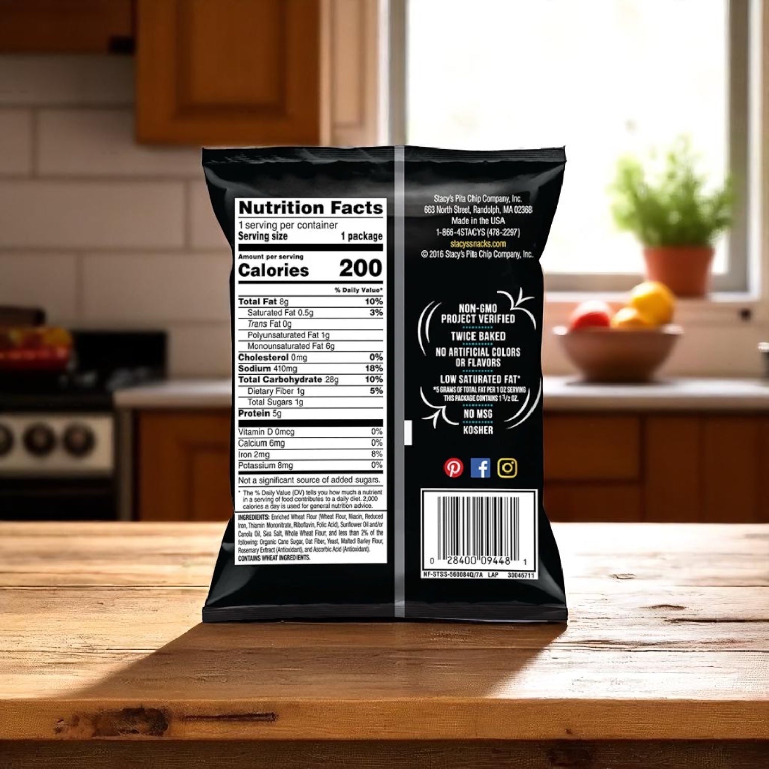 Stacys Pita Chips Large Single Serving Simply Naked 24 Case