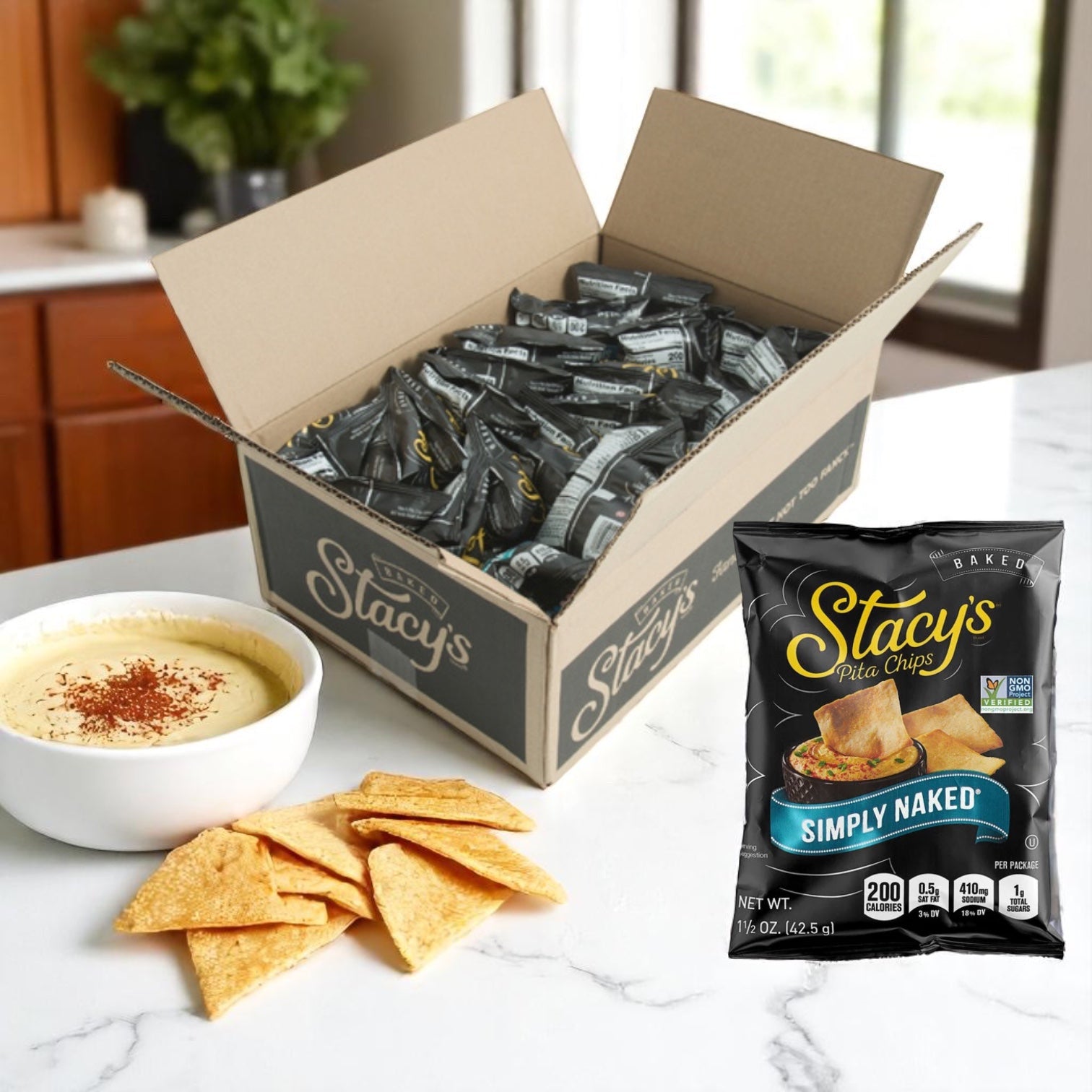 Stacys Pita Chips Large Single Serving Simply Naked 24 Case