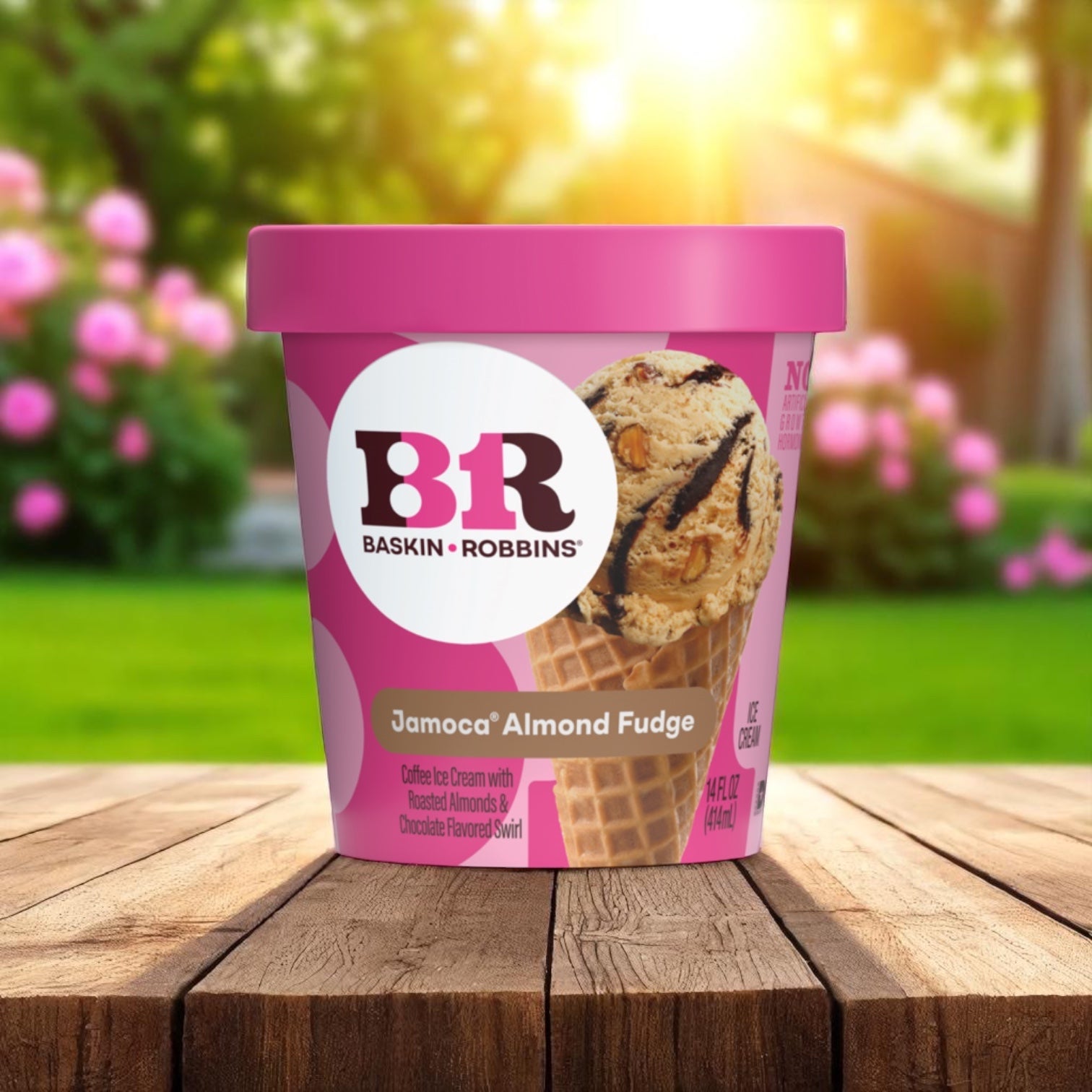 Baskin Robbins Ice Cream Jamoca Almond Fudge - 14 fl oz Tub 6 Count