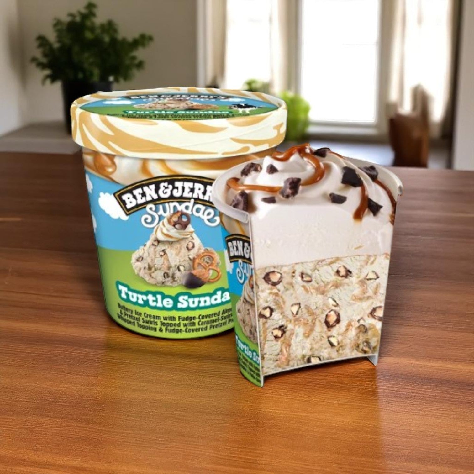Ben & Jerry's Turtle Sundae Buttery Ice Cream Pint- 14.4 FL Oz- 1 Case