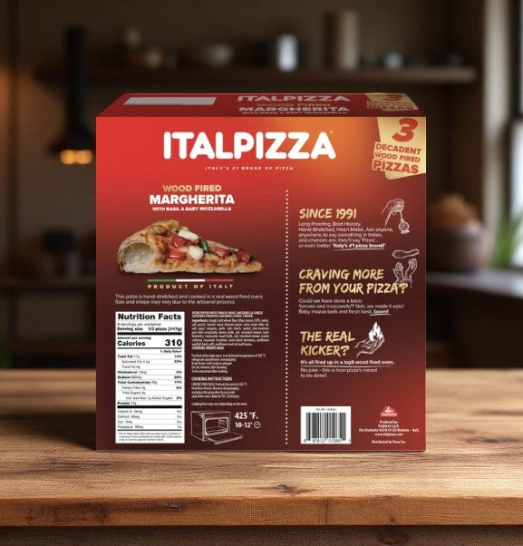 ITALPIZZA Wood Fired Pizza, Margherita, 15.5 oz, 3 Count- 3 Cases
