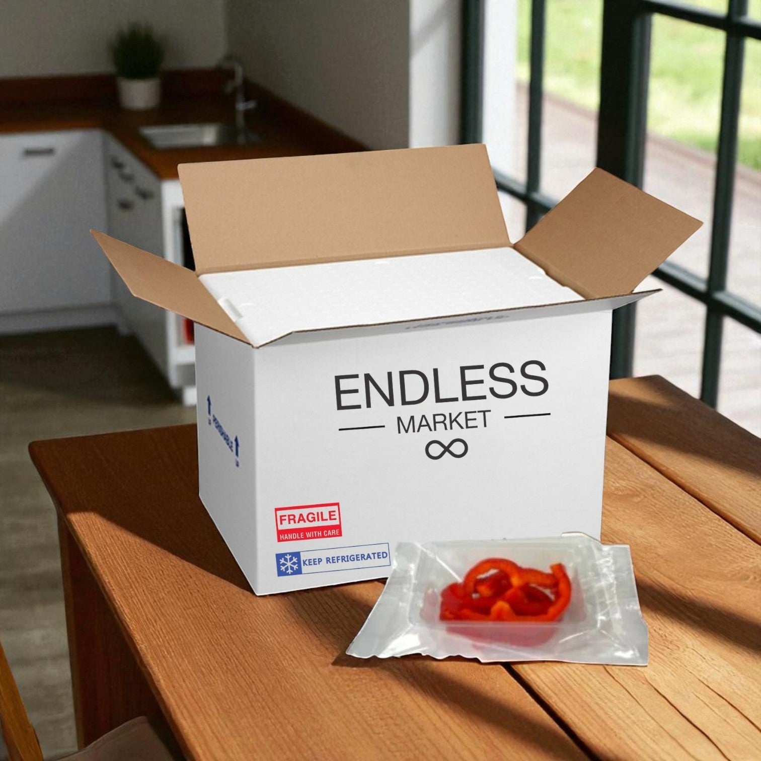 Sliced Red Peppers,  2.5 oz. - 50 Pack - Made to Order! 7 Days Shelf Life When You Receive