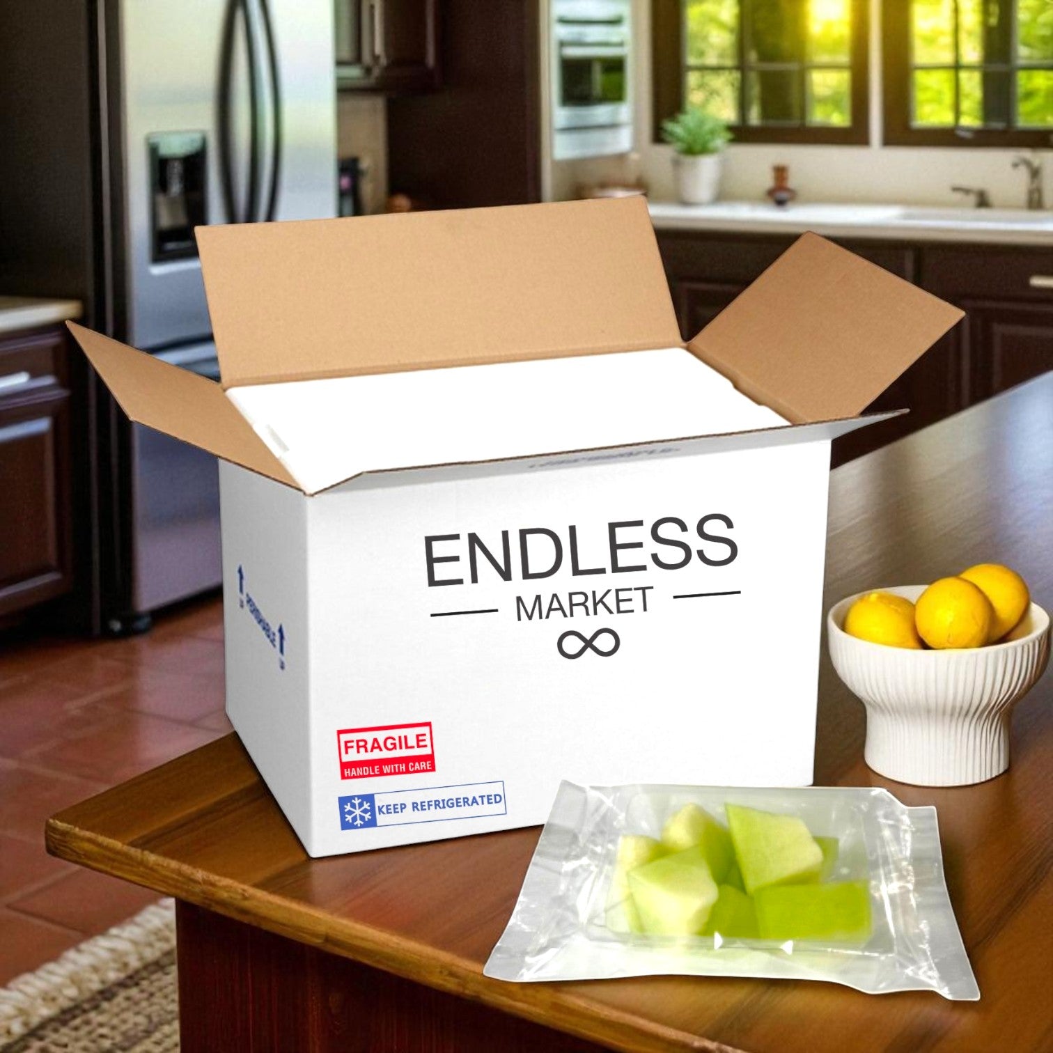 Honeydew Melon, Chunks,  2.5 oz. - 50  Pack - Made to Order! 7 Days Shelf Life When You Receive