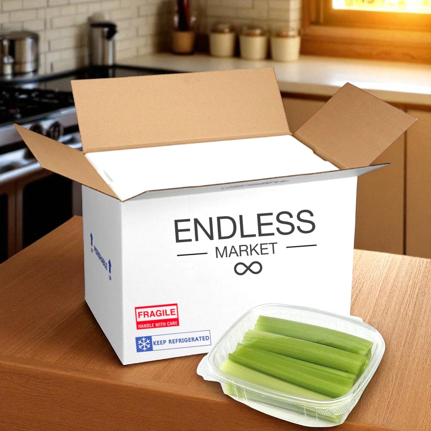 Celery Sticks,  2.5 oz. - 100 Pack - Made to Order! 7 Days Shelf Life When You Receive