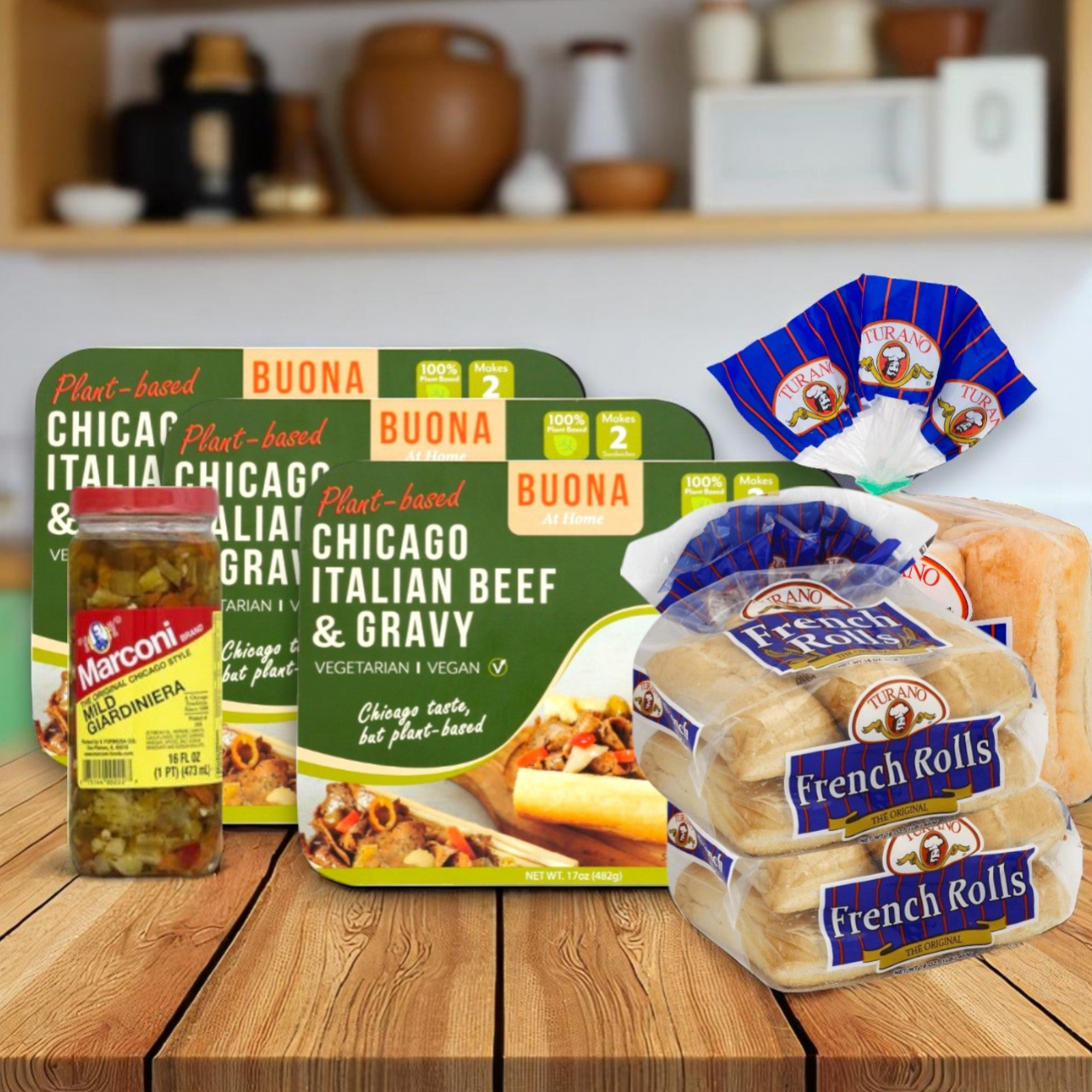 Buona Plant-Based Italian Beef Combo Kit