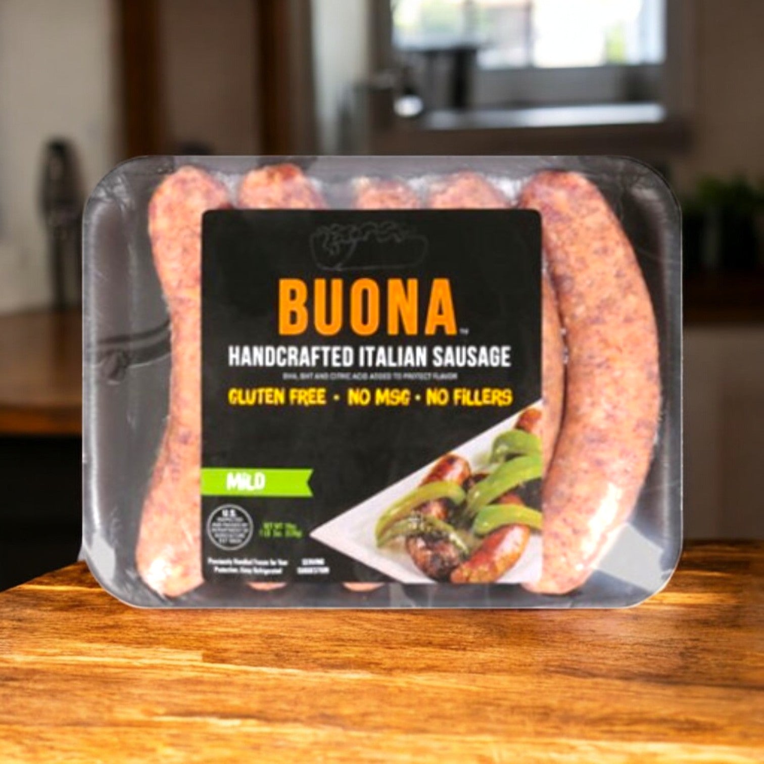 Buona Italian Sausage – Handcrafted, Mild (19 oz, 3 cases)