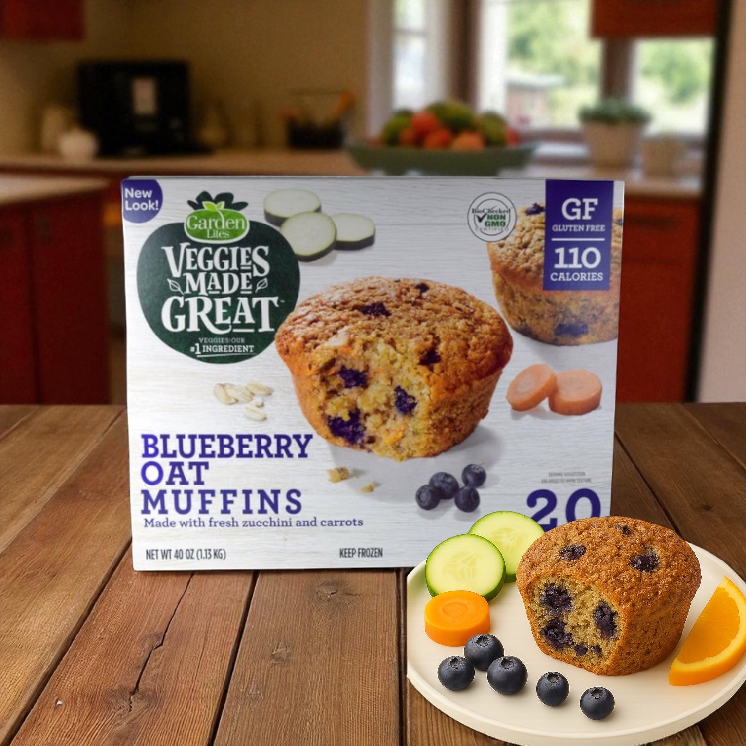 Garden Lites Blueberry Oat Muffins, 40 oz - 3 Count