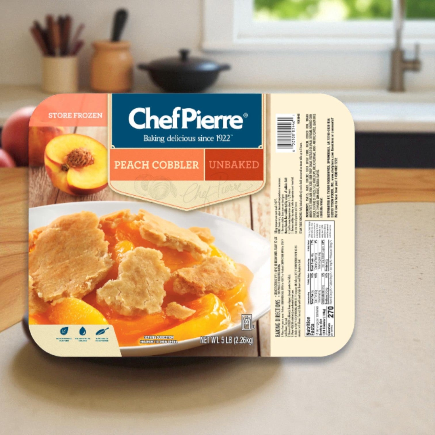 Sara Lee Chef Pierre Peach Cobbler- 5Ib- 1 Pack