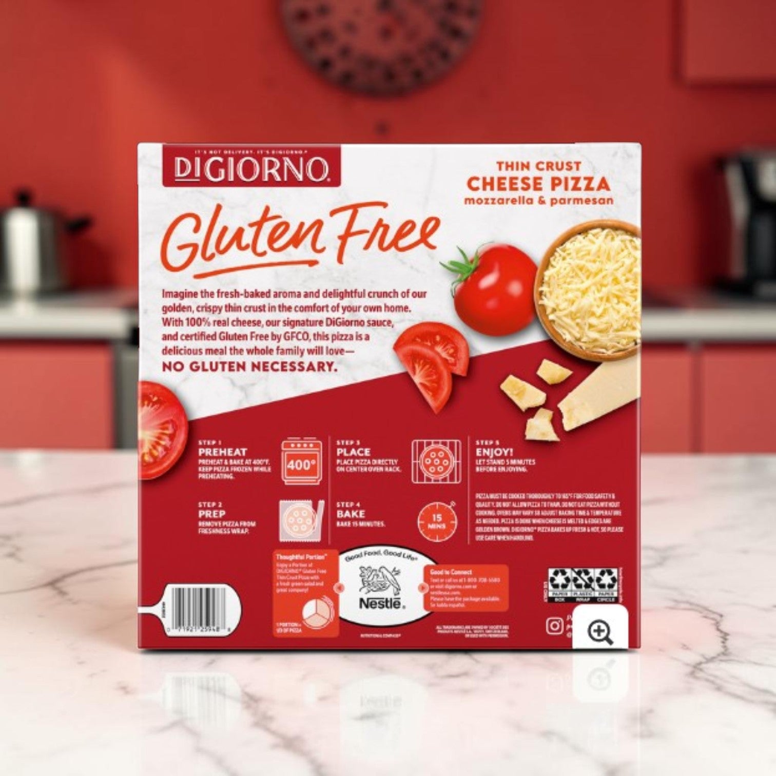DiGiorno Gluten Free Cheese Pizza – 3 Pizzas per Case – 48.8 Oz Total