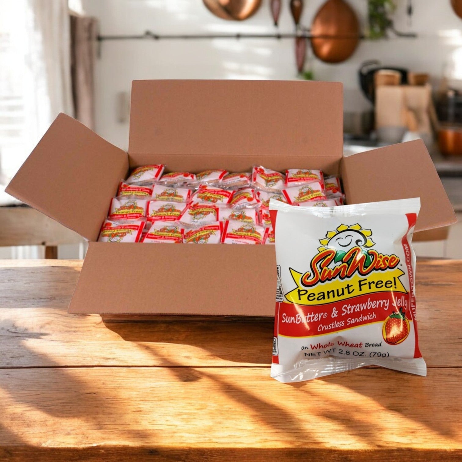 SunWise SunButter and Strawberry Jelly Sandwich- 1 Case- 96 sandwiches-2.8oz