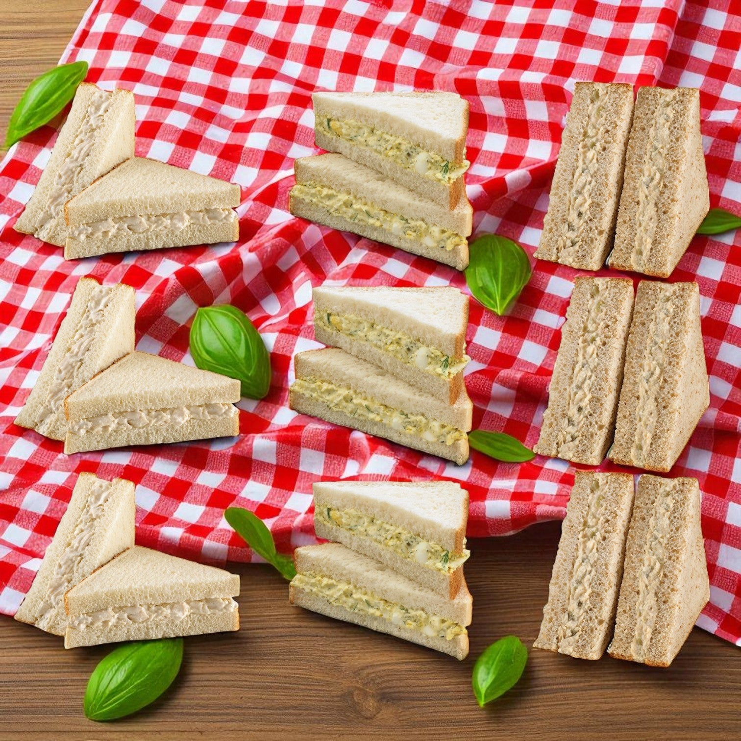 Deli Salad Variety Pack! 3 - Chicken Salad Sandwich, 3 - Dill Egg Salad, 3 - Albacore Tuna Salad Sandwich. 9 Total Items!