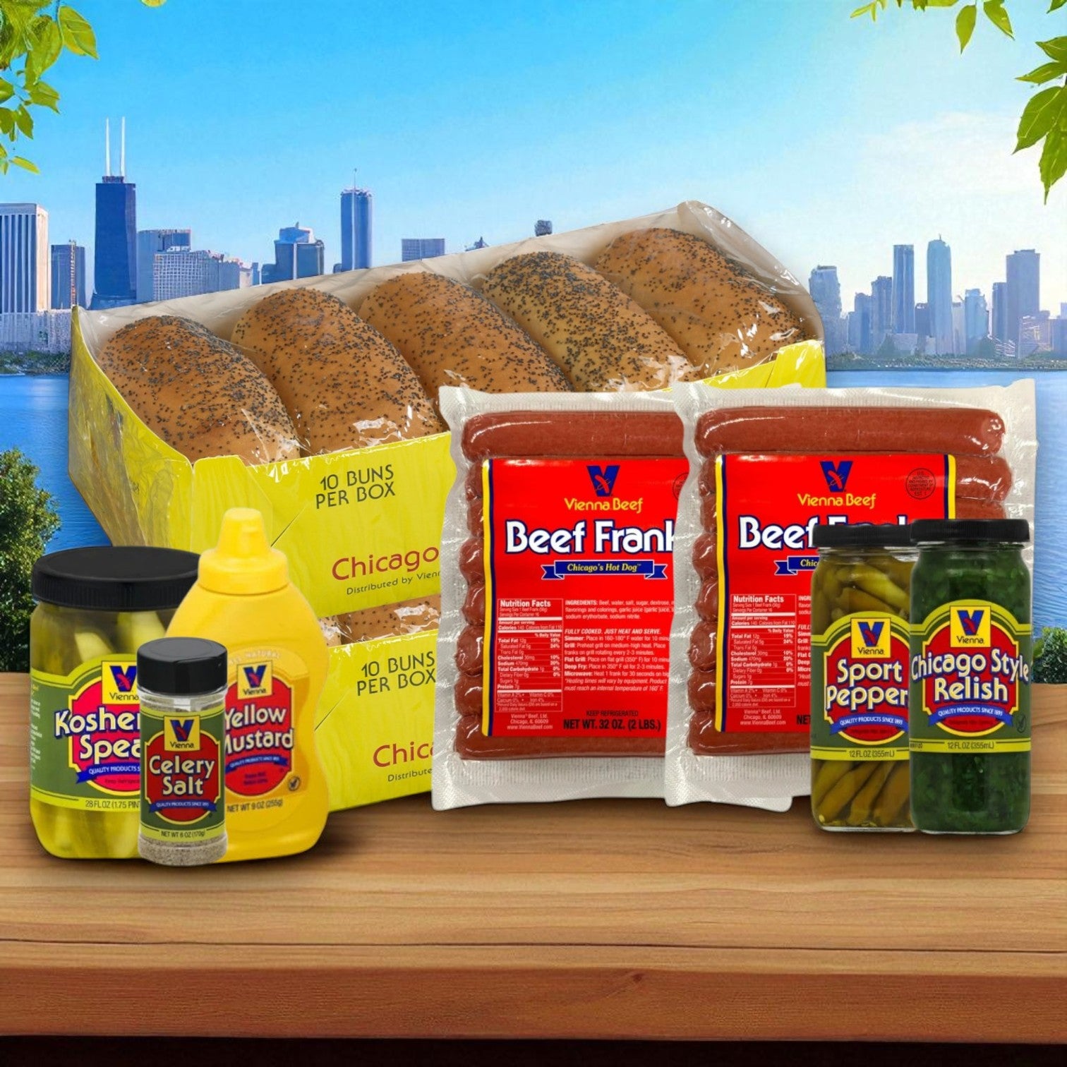 Chicago-Style Vienna Beef Hot Dog Kit – Everything You Need for Authentic Chicago Dogs!