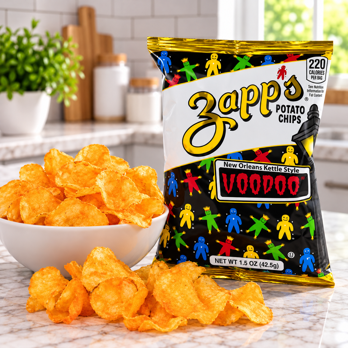 Zapp's Voodoo Kettle Style Potato Chips – 60 × 1.5 oz Bags ( 1 case )
