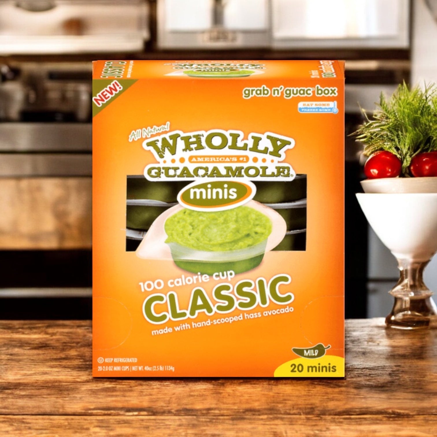 Wholly Guacamole Classic Guacamole Mini Cup - 1 Pack, 20 Count