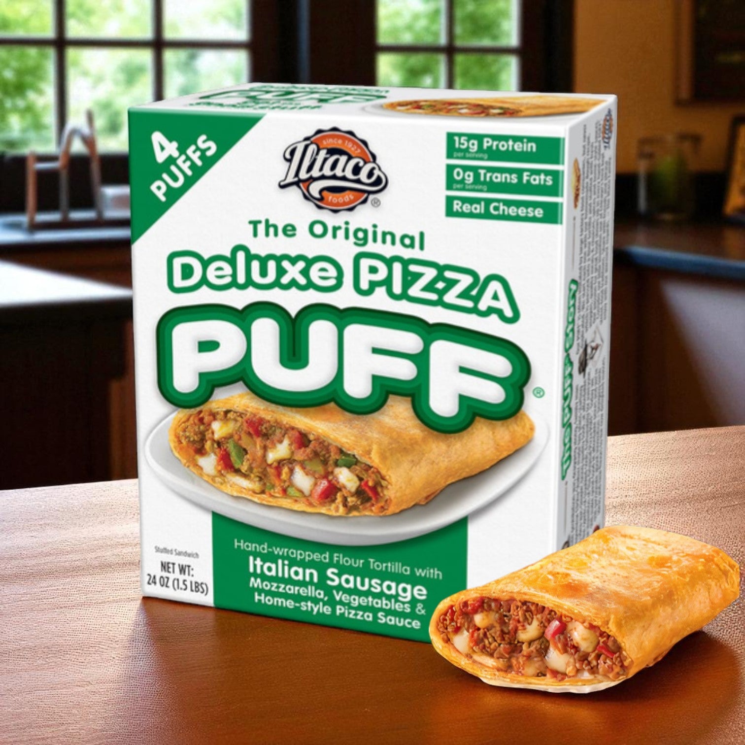 Iltaco Deluxe Pizza Puffs — 24 oz, 4 A Pack -3 Packs
