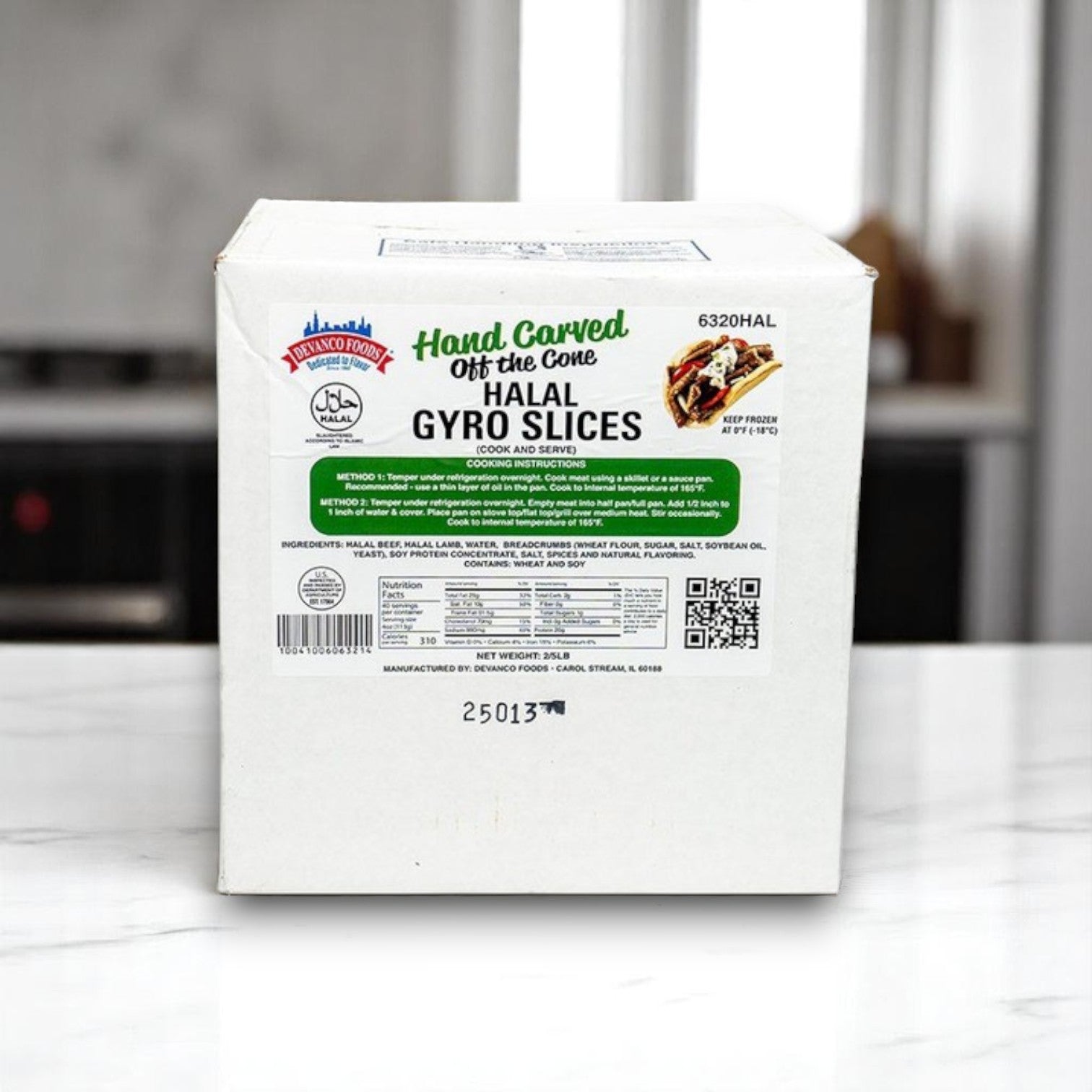 Devanco Foods Halal Off the Cone Gyro Slices - 10 lb