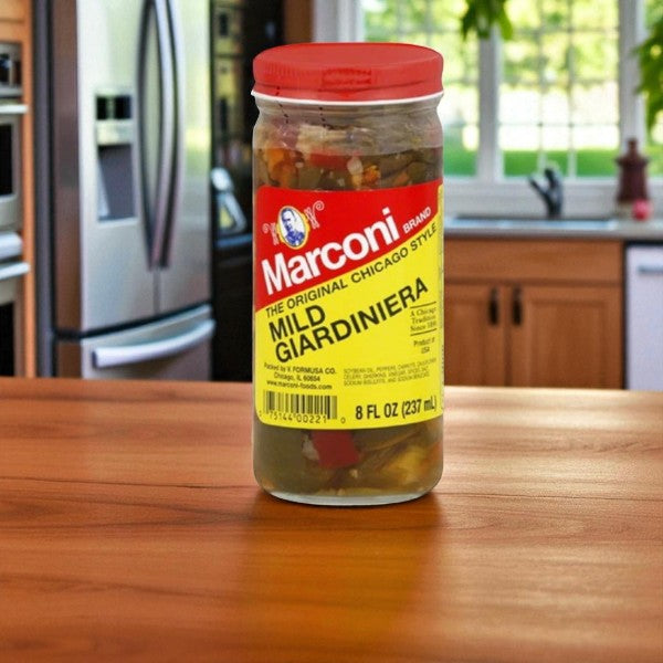 Marconi Brand Giardiniera, Mild-8 FL Oz- 1 Jar