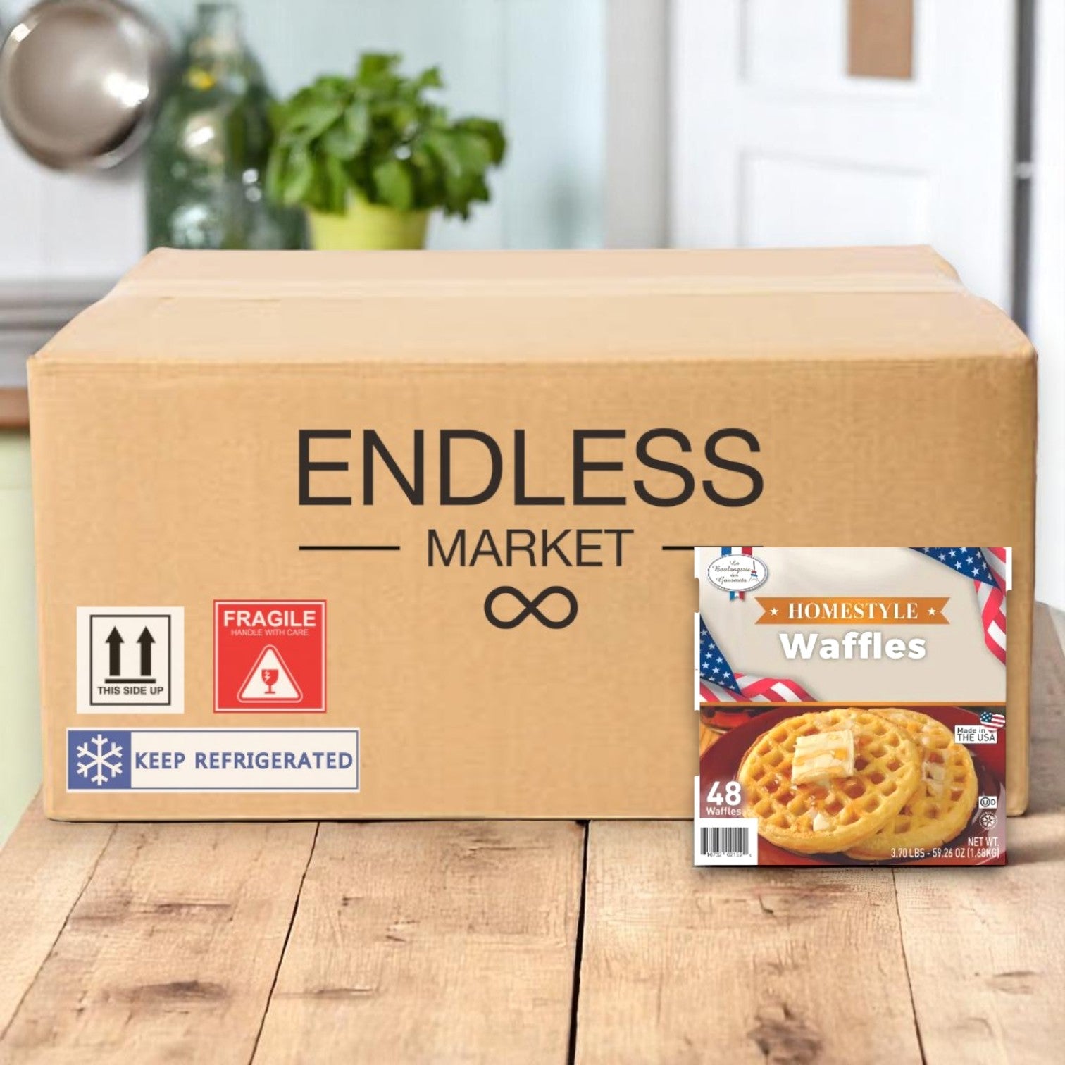 La Boulangerie Frozen Homestyle Waffles- 48 Waffles-3.70 IbS.