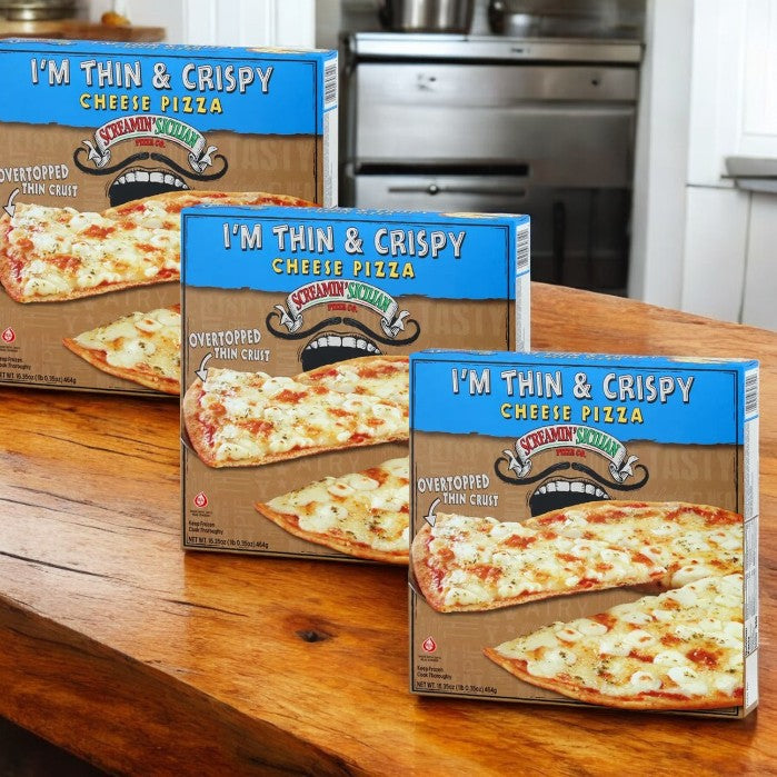 Screamin' Sicilian Pizza, I'm Thin & Crispy, Cheese Pizza- 3 Count
