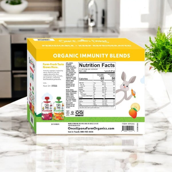 Once Upon A Farm Organic Immunity Blends- 12 Count- 3 Packs