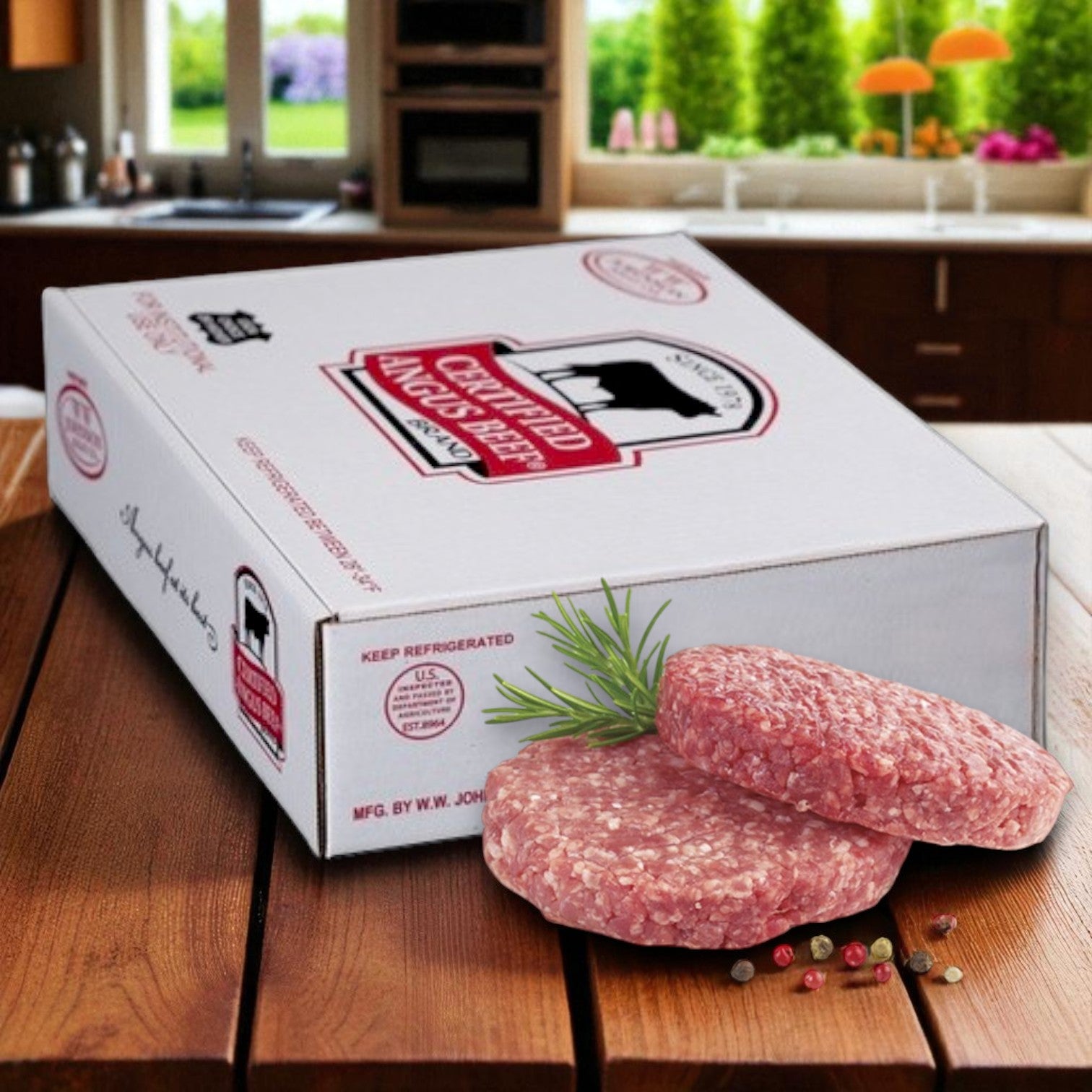 Halal- Certified Angus Beef® 80/20 Halal Steakburger Rounds — 4 oz, 48 Pack