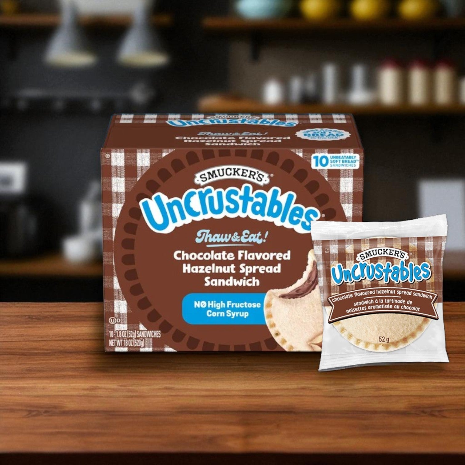Smucker’s Uncrustables Variety Pack – Grape Jelly, Strawberry Jam, & Chocolate Hazelnut (58 Total Sandwiches, Frozen)