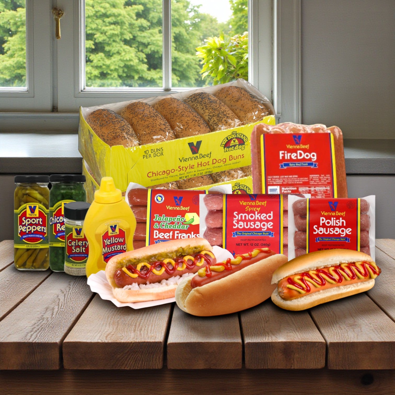 Chicago-Style Hot Dog Complete Kit – Vienna Beef & Classic Toppings