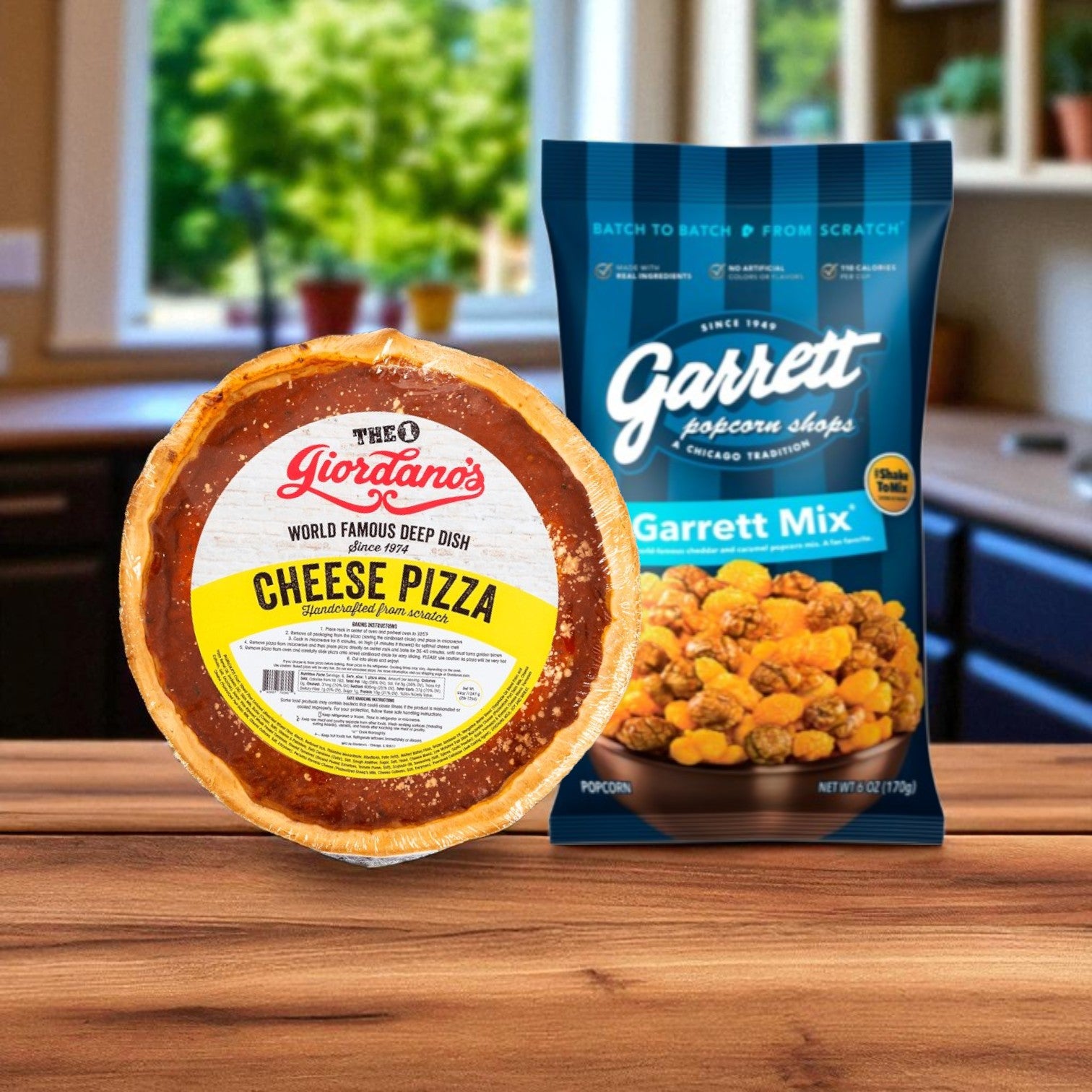 Chicago Favorites Combo: Garrett Popcorn & Giordano’s Deep Dish Pizza