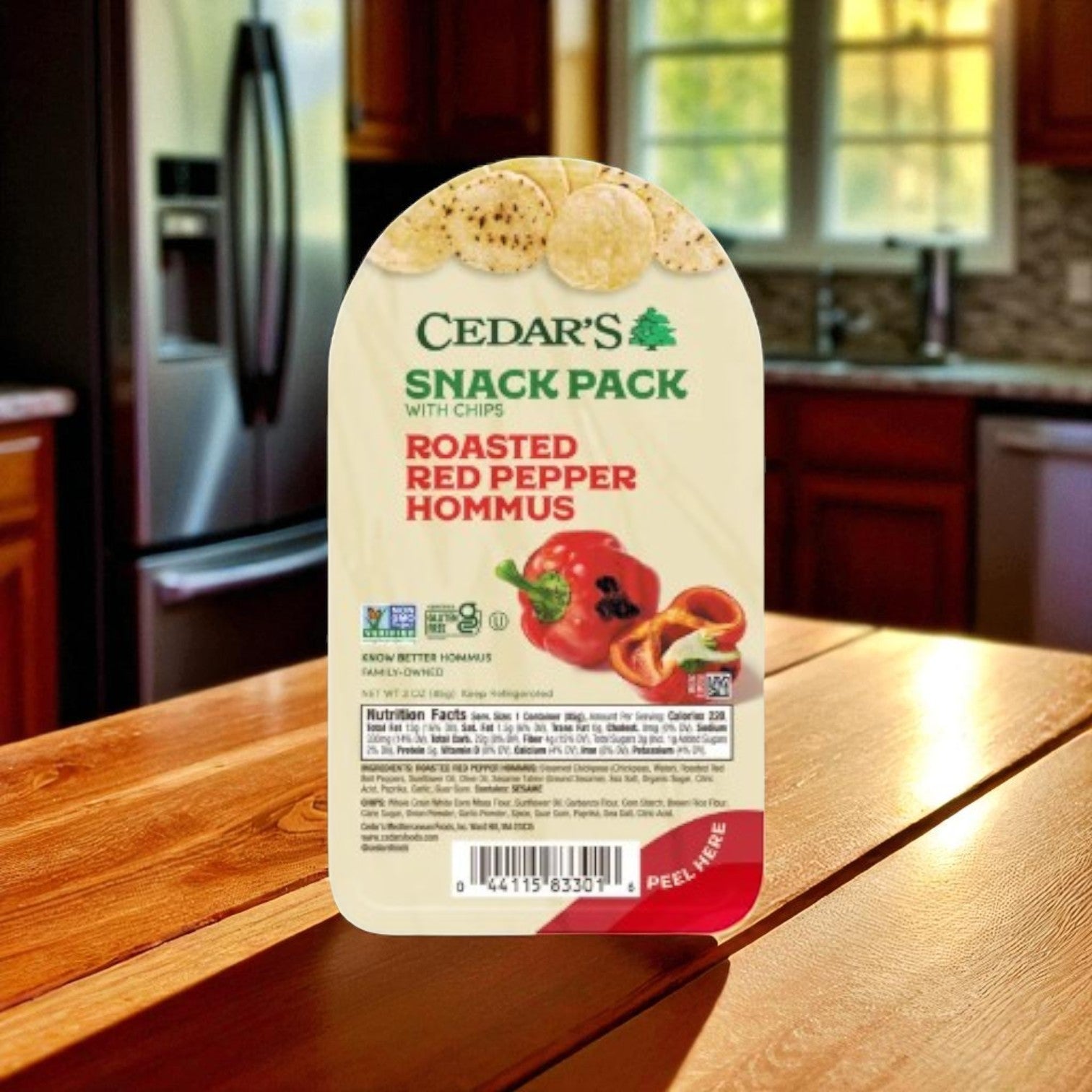 Cedar's Roasted Red Peppers Hommus w/ Hommus Chips -1 Count