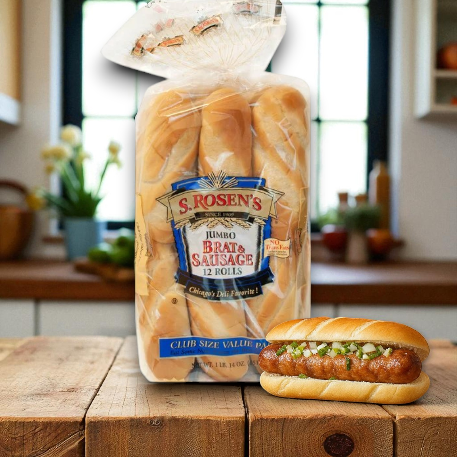 S. Rosen’s Jumbo Brat & Sausage Rolls – 12 Count