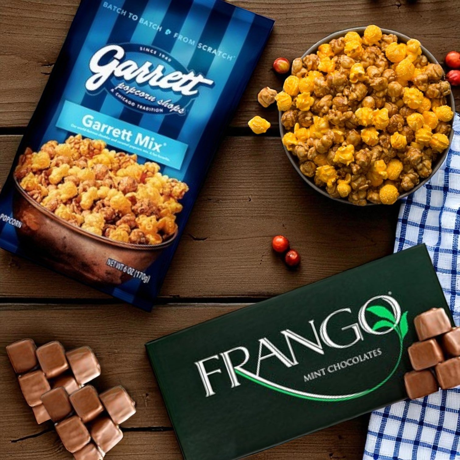 Garrett Popcorn Garrett Mix (6 oz) & Frango Mint Milk Chocolates (1 lb) – Chicago Favorites Duo