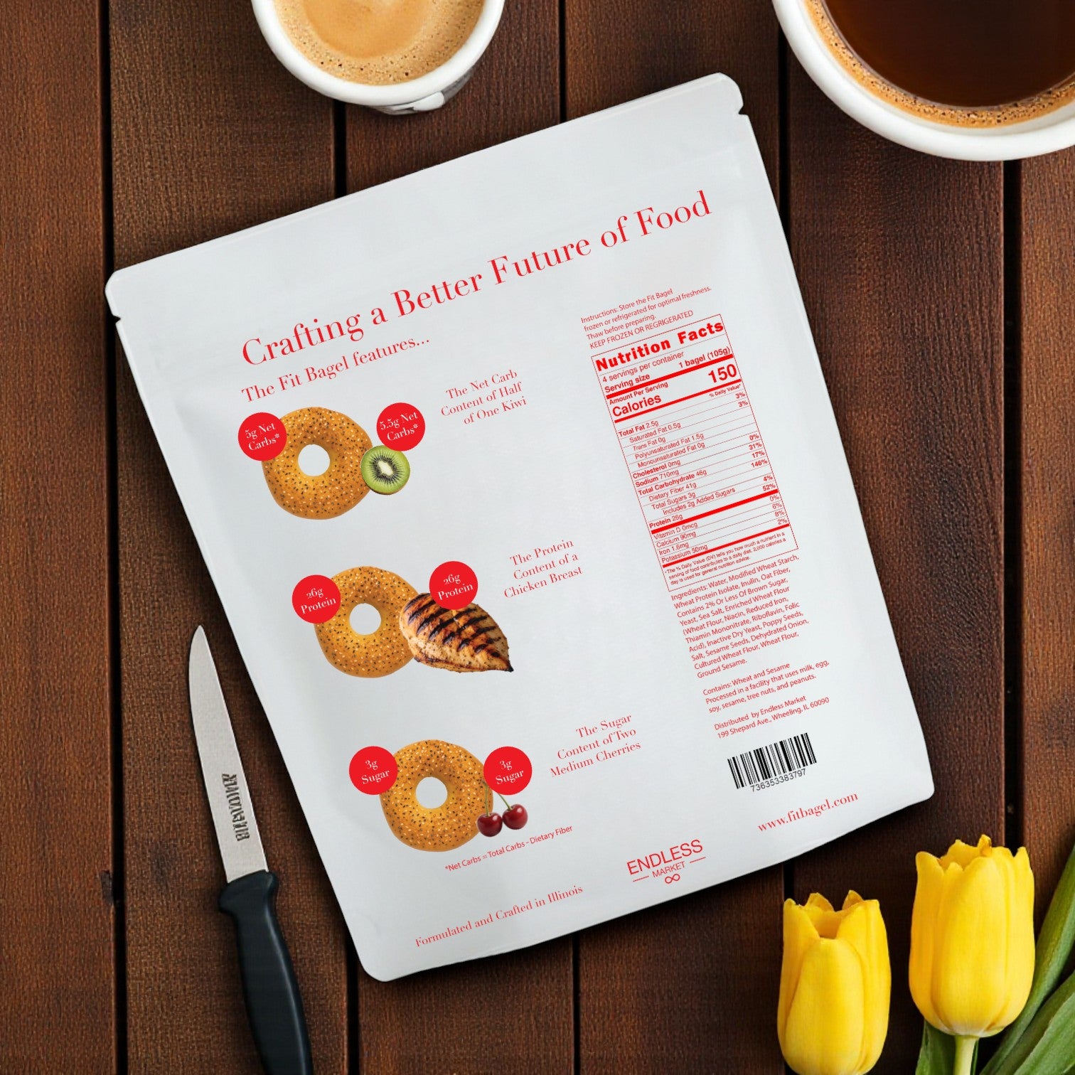The Fit Bagel – Everything Bagels, 4 Bagels Total